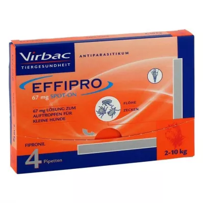 EFFIPRO 67 mg pip.solution for drip.for small dogs, 4 pcs