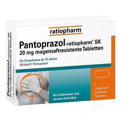 PANTOPRAZOL-ratiopharm SK 20 mg enteric-coated tablet, 7 pcs