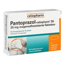 PANTOPRAZOL-ratiopharm SK 20 mg enteric-coated tablets, 14 pcs