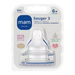 MAM Teat size 3 6+ months silicone, 2 pcs