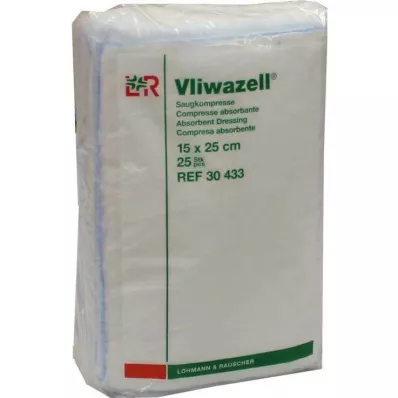 VLIWAZELL Absorbent compresses non-sterile 15x25 cm, 25 pcs