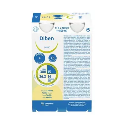 DIBEN DRINK Vanilla 1.5 kcal/ml, 4X200 ml