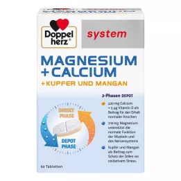 DOPPELHERZ Magnesium+Calc. +Copper+Manganese syst. tab, 60 pcs