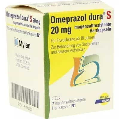OMEPRAZOL dura S 20 mg enteric-coated hard capsules, 7 pcs