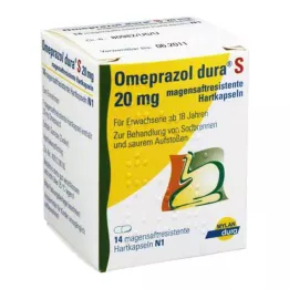 OMEPRAZOL dura S 20 mg enteric-coated hard capsules, 14 pcs