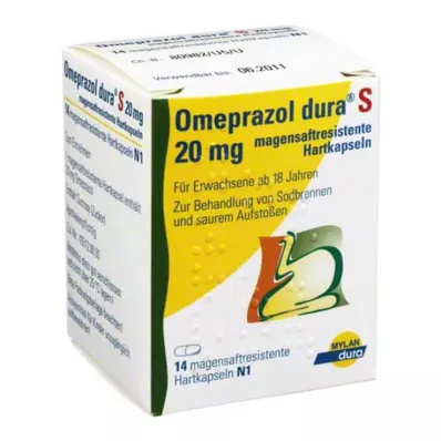 OMEPRAZOL dura S 20 mg enteric-coated hard capsules, 14 pcs
