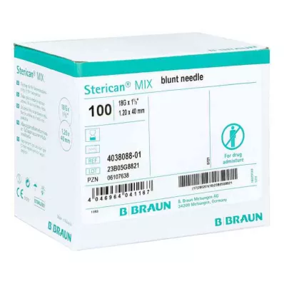 STERICAN Cannulae 18 Gx1 1/2 1.1x40 blunt/blunt, 100 pcs