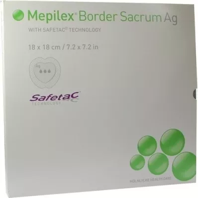 MEPILEX Border Sacrum Ag foam dressing 18x18 cm ster., 5 pcs