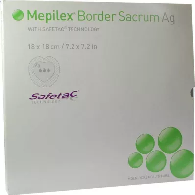 Mepilex Border Sacrum Ag bandage 18x18cm, 5 pcs