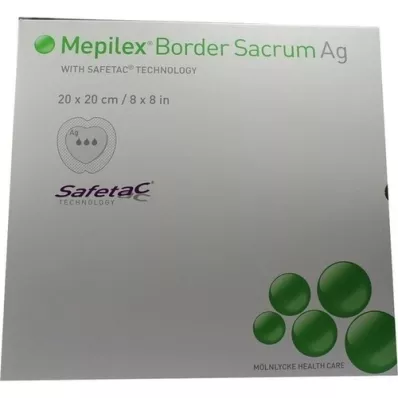 MEPILEX Border Sacrum Ag foam dressing 20x20 cm ster., 5 pcs