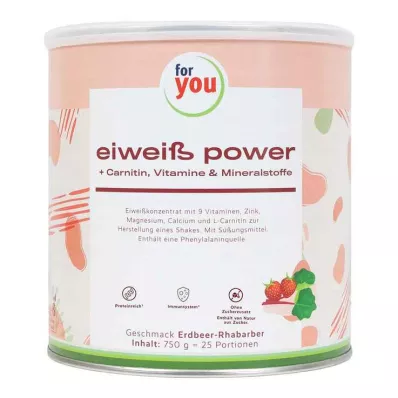 FOR YOU protein power strawberry powder, 750 g