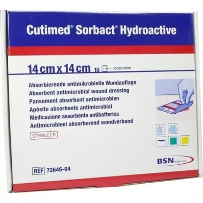 CUTIMED Sorbact Hydroactive Compresses 14x14 cm, 10 pcs