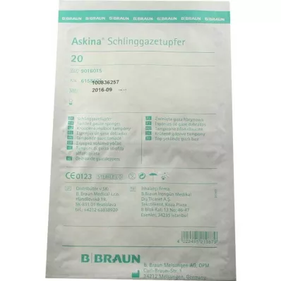 ASKINA Plum-grit sterile sling gauze swabs, 20 pcs ASKINA Plum-grit sterile sling gauze swabs, 20 pcs