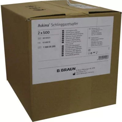 ASKINA Plum-sized non-sterile sling gauze swabs, 2 x 500 pcs ASKINA Plum-sized non-sterile sling gauze swabs, 2 x 500 pcs