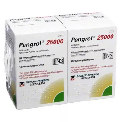 PANGROL 25.000 hard caps with enteric-coated pell, 200 pcs