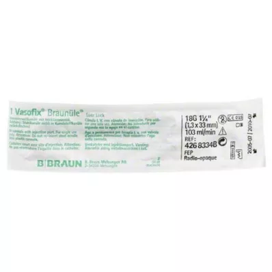 VASOFIX Brown tube 18 G 33 mm green/white, 1 pc VASOFIX Brown tube 18 G 33 mm green/white, 1 pc