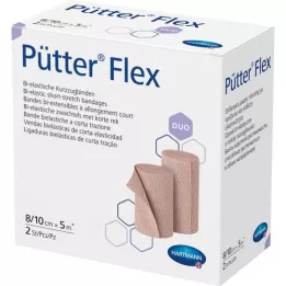 PÜTTER Flex Duo Bandage 8/10 cmx5 m, 2 pcs