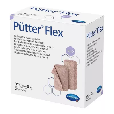 PÜTTER Flex Duo Bandage 8/10 cmx5 m, 2 pcs PÜTTER Flex Duo Bandage 8/10 cmx5 m, 2 pcs