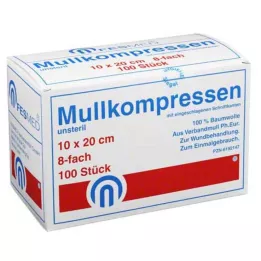 MULLKOMPRESSEN ES 10x20 cm non-sterile 8x, 100 pcs