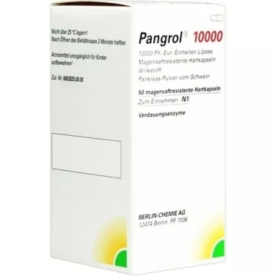 PANGROL 10,000 hard caps with enteric-coated pell, 50 pcs