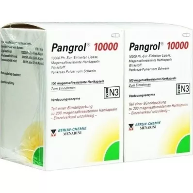 PANGROL 10.000 hard caps with enteric-coated pell, 200 pcs