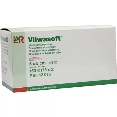 VLIWASOFT Fleece compresses 5x5 cm sterile 4l., 150 pcs VLIWASOFT Fleece compresses 5x5 cm sterile 4l., 150 pcs