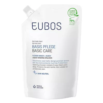 Eubos liquid blue unscented refill bag, 400 ml