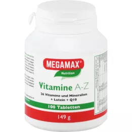 MEGAMAX Vitamins A-Z+Q10+Lutein Tablets, 100 pcs