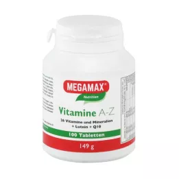 MEGAMAX Vitamins A-Z+Q10+Lutein Tablets, 100 pcs