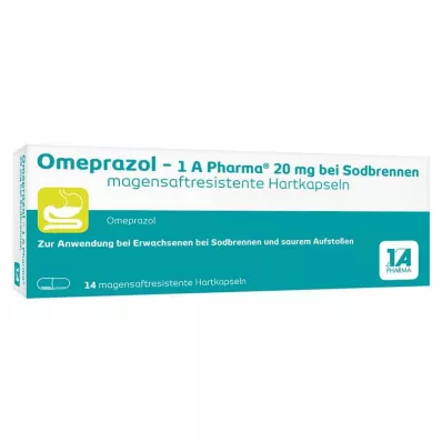 Omeprazole - 1 A Pharma® 20 mg for heartburn, 14 pcs Omeprazole - 1 A Pharma® 20 mg for heartburn, 14 pcs