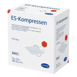 ES-KOMPRESSEN sterile 5x5 cm 12x bulk pack, 20X5 pcs