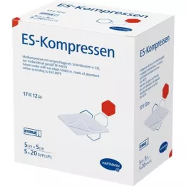 ES-KOMPRESSEN sterile 5x5 cm 12x bulk pack, 5X20 pcs