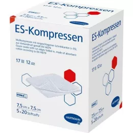 ES-KOMPRESSEN sterile 7.5x7.5 cm 12x bulk pack, 5X20 pcs