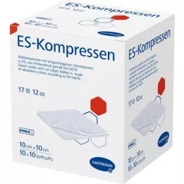 ES-KOMPRESSEN sterile 10x10 cm 12x bulk pack, 10X10 pcs
