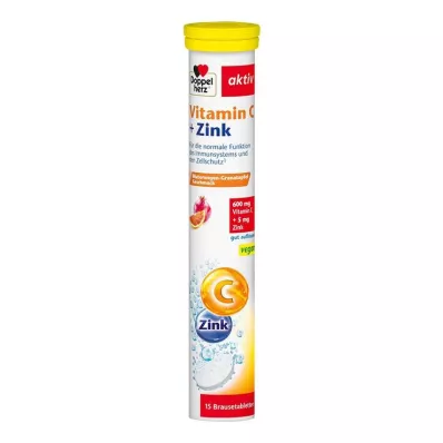 DOPPELHERZ Vitamin C+Zinc Effervescent Tablets, 15 pcs