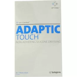 ADAPTIC Touch 5x7.6 cm non-adhesive silicone dressing, 10 pcs