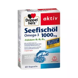 DOPPELHERZ Sea Fish Oil Omega-3 1.000 mg+Fols.Caps., 60 pcs