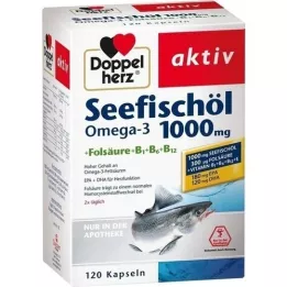 DOPPELHERZ Sea Fish Oil Omega-3 1.000 mg+Fols.Caps., 120 pcs