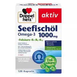 DOPPELHERZ Sea Fish Oil Omega-3 1.000 mg+Fols.Caps., 120 pcs