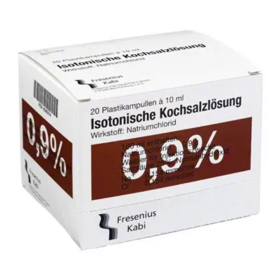 Saline solution 0.9% Pl. Fresenius injection / infusion solution, 20X10 ml Saline solution 0.9% Pl. Fresenius injection / infusion solution, 20X10 ml
