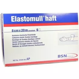 ELASTOMULL adhesive 8 cmx20 m fixation bandage, 6 pcs