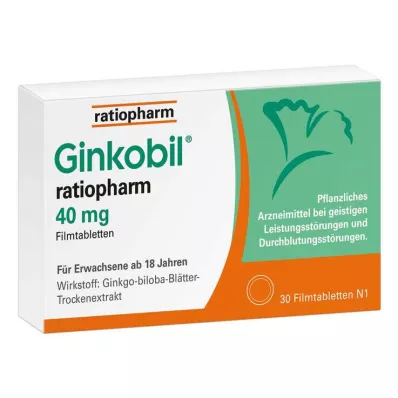 Ginkobil ratiopharm 40mg with Ginkgo biloba, 30 pcs Ginkobil ratiopharm 40mg with Ginkgo biloba, 30 pcs