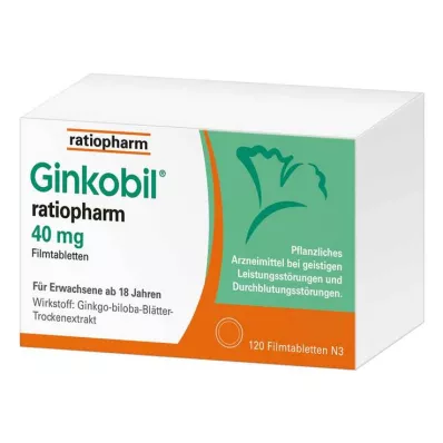 GINKOBIL-ratiopharm 40 mg film-coated tablets, 120 pcs GINKOBIL-ratiopharm 40 mg film-coated tablets, 120 pcs