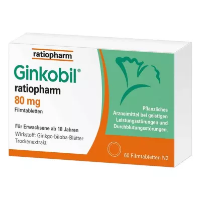 Ginkobil ratiopharm 80mg with Ginkgo biloba, 60 pcs Ginkobil ratiopharm 80mg with Ginkgo biloba, 60 pcs