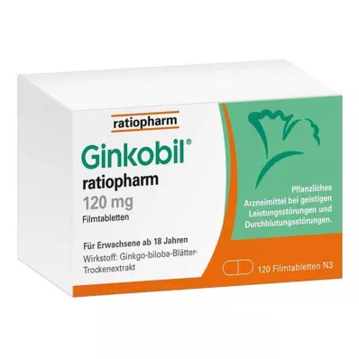 GINKOBIL-ratiopharm 120 mg film-coated tablets, 120 pcs GINKOBIL-ratiopharm 120 mg film-coated tablets, 120 pcs