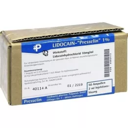 LIDOCAIN PRESSELIN 1% solution for injection, 50X2 ml