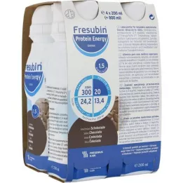 FRESUBIN PROTEIN Energy DRINK Chocolate drink bottle, 4X200 ml