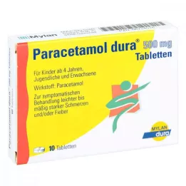 PARACETAMOL dura 500 mg tablets, 10 pcs
