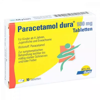 PARACETAMOL dura 500 mg tablets, 10 pcs