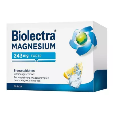 Biolectra® MAGNESIUM 243 mg forte effervescent tablets lemon flavor, 60 pcs Biolectra® MAGNESIUM 243 mg forte effervescent tablets lemon flavor, 60 pcs